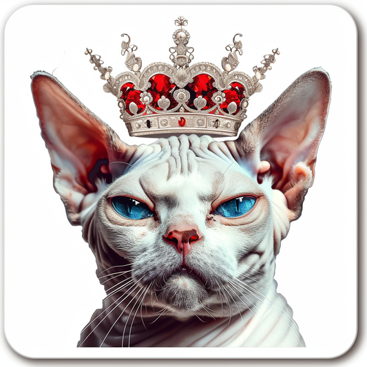 Adorable Cornish Rex Cat Expressive surreal Vinyl Decal Sticker for Car, Laptop, Tumbler and more # F021428-4" x 4"