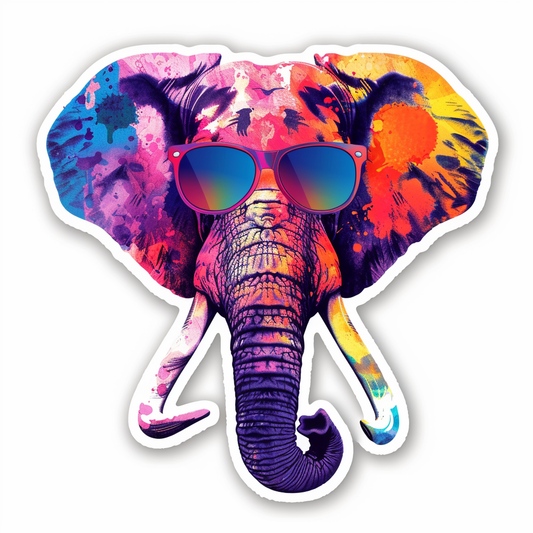 Elephant Expressive surreal Vinyl Decal Sticker for Car, Laptop, Tumbler and more # F022233-4" x 4"