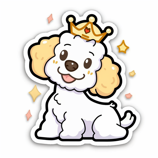 Poodle Dog crowned Vinyl Decal Sticker for Car, Laptop, Tumbler and more # F012395