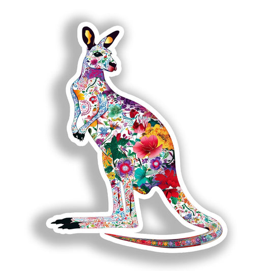 Kangaroo Vinyl Decal Sticker for Car, Laptop, Tumbler and more # A018508-4" x 4"