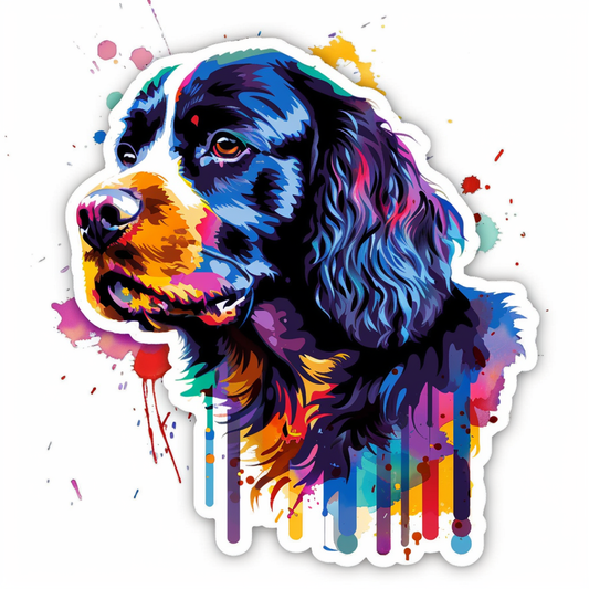 Cocker Spaniel Dog majestic Expressive surreal Vinyl Decal Sticker for Car, Laptop, Tumbler and more # F020116-4" x 4"