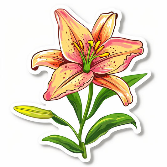 Lily flower majestic Expressive surreal Vinyl Decal Sticker for Car, Laptop, Tumbler and more # F023294