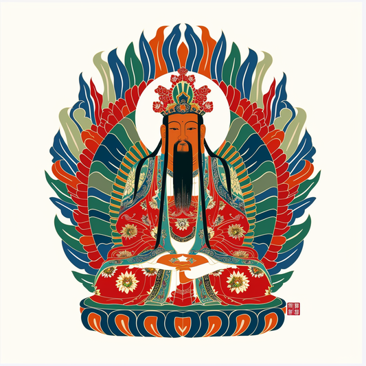 Buddha cartoon majestic Expressive surreal Vinyl Decal Sticker for Car, Laptop, Tumbler and more # F016988