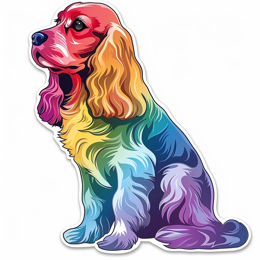 Cocker Spaniel Dog majestic Expressive surreal Vinyl Decal Sticker for Car, Laptop, Tumbler and more # F020117-4" x 4"