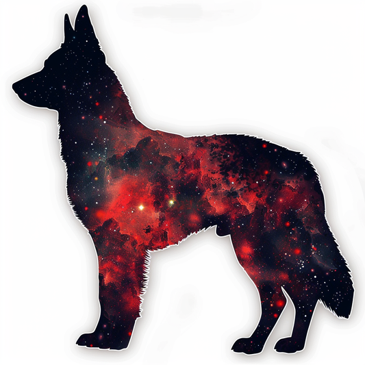 German Shepherd Dog galaxy Vinyl Decal Sticker for Car, Laptop, Tumbler and more # F011314