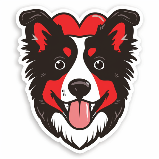 Border Collie Dog majestic Expressive surreal Vinyl Decal Sticker for Car, Laptop, Tumbler and more # F021856-4" x 4"