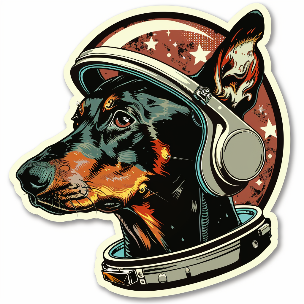 Cute and Adorable Doberman Pinscher Expressive surreal Vinyl Decal Sticker for Car, Laptop, Tumbler and more # F019289-4" x 4"