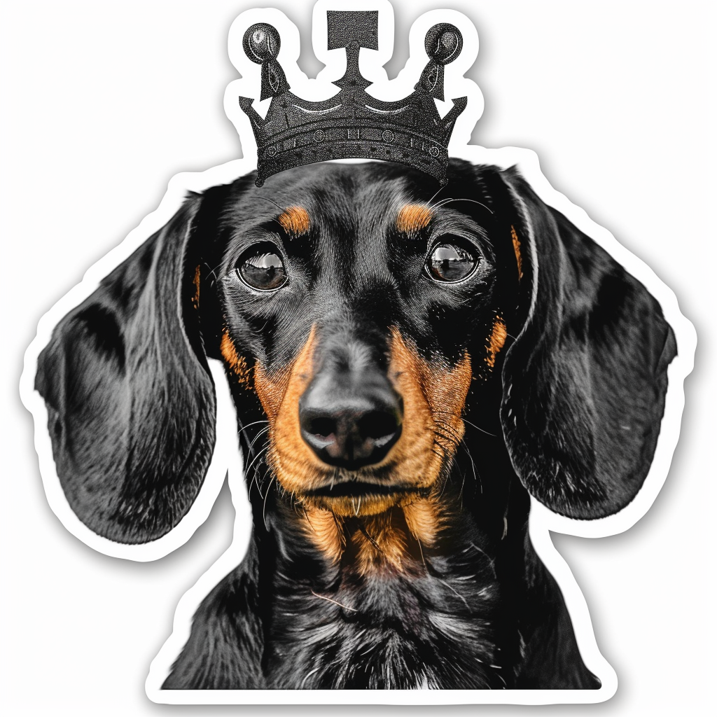 Dachshund Dog crowned Vinyl Decal Sticker for Car, Laptop, Tumbler and more # F013145