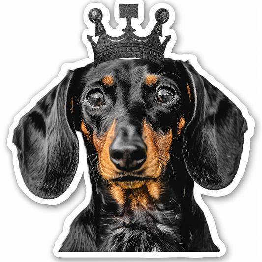 Dachshund Dog crowned Vinyl Decal Sticker for Car, Laptop, Tumbler and more # F013145