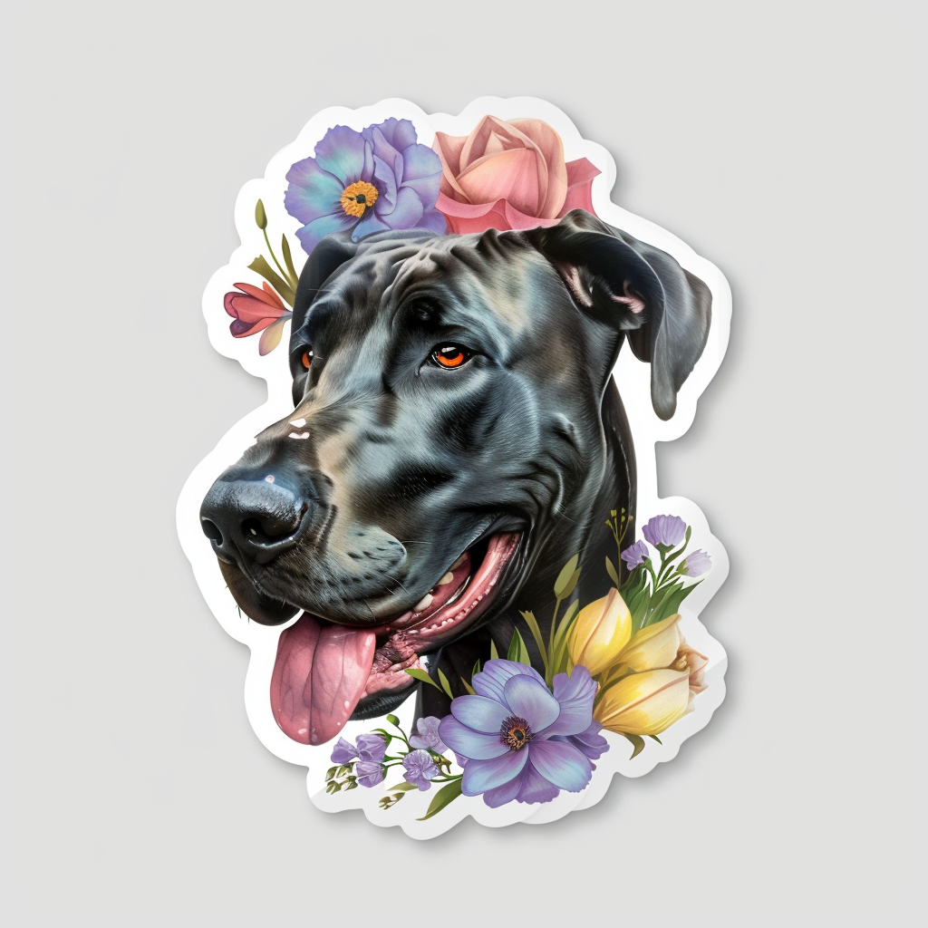 Great Dane Dog Expressive surreal Vinyl Decal Sticker for Car, Laptop, Tumbler and more # F022836
