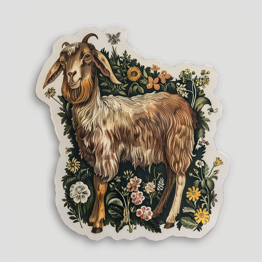 Goat majestic Expressive surreal Vinyl Decal Sticker for Car, Laptop, Tumbler and more # F020705-4" x 4"