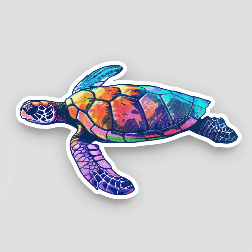 Sticker of a turtle majestic Expressive surreal Vinyl Decal Sticker for Car, Laptop, Tumbler and more # F021994