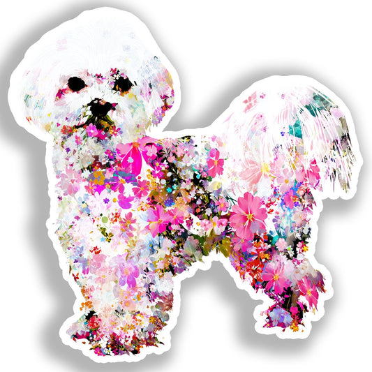 Maltese Dog Vinyl Decal Sticker for Car, Laptop, Tumbler and more # A019371-4" x 4"