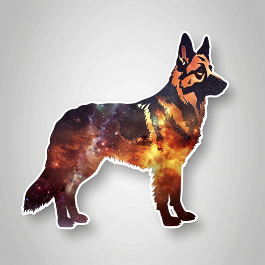 German Shepherd Dog galaxy Vinyl Decal Sticker for Car, Laptop, Tumbler and more # F011296