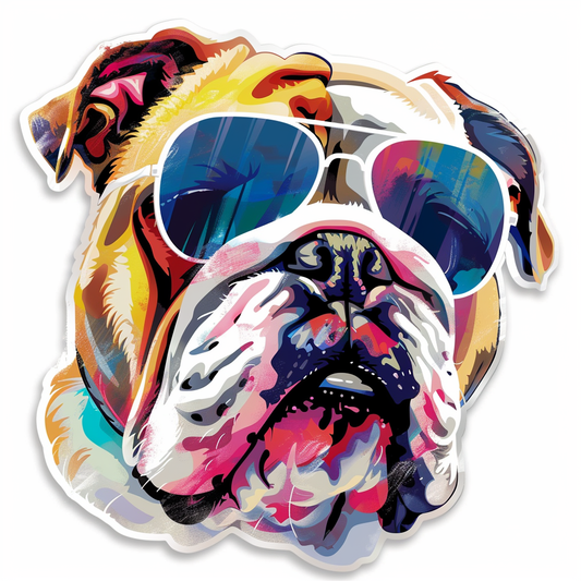 Bulldog Dog majestic Expressive surreal Vinyl Decal Sticker for Car, Laptop, Tumbler and more # F017417