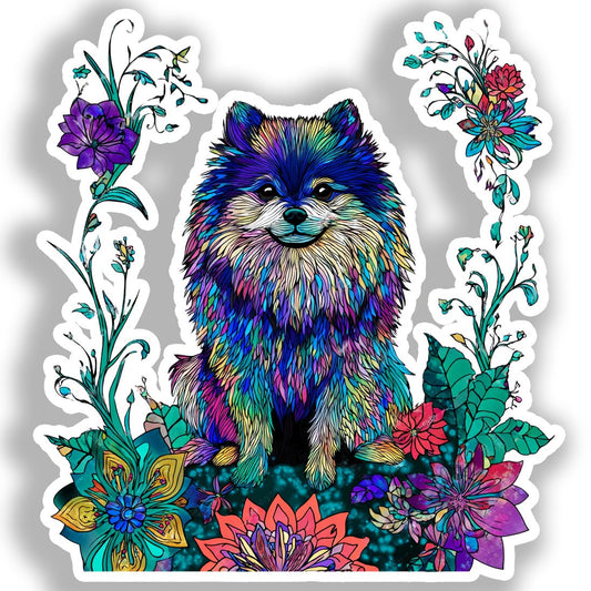 Pomeranian Dog Vinyl Decal Sticker for Car, Laptop, Tumbler and more # A017239-4" x 4"