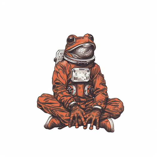 Sticker of a Frog astronaut majestic Expressive surreal Vinyl Decal Sticker for Car, Laptop, Tumbler and more # F015808