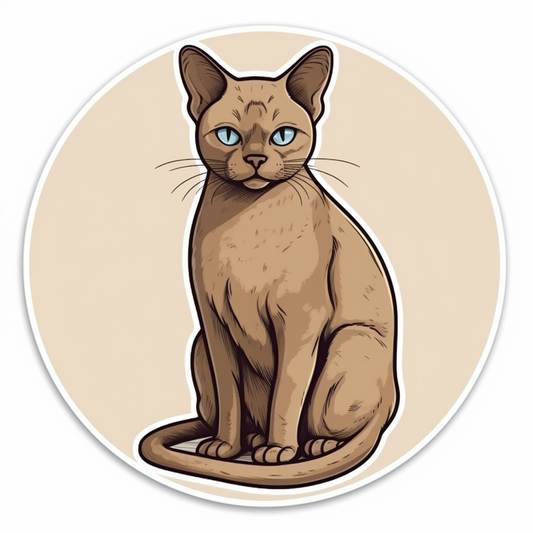 Burmese Cat Vinyl Decal Sticker for Car, Laptop, Tumbler and more # F010756