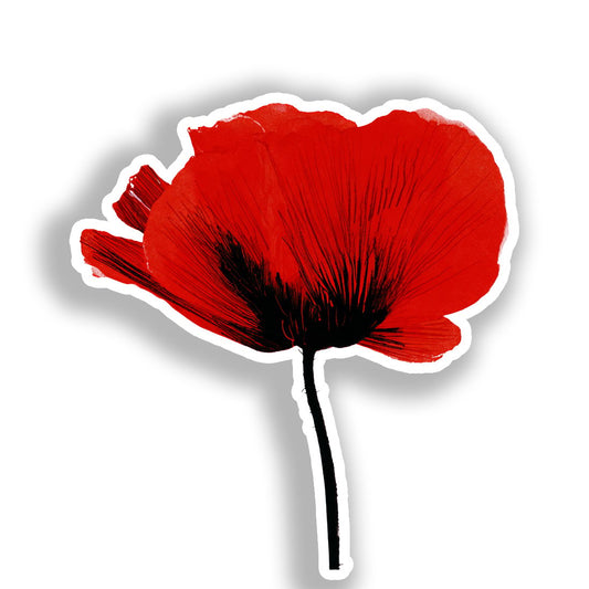 Poppy Flower Vinyl Decal Sticker for Car, Laptop, Tumbler and more # A019311-4" x 4"