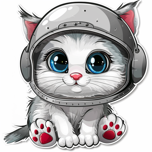 Adorable Turkish Angora Cat  Vinyl Decal Sticker for Car, Laptop, Tumbler and more # F021003-4" x 4"