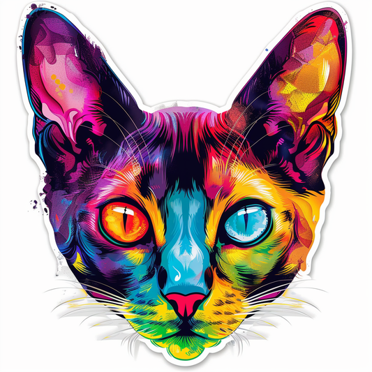 Abyssinian Cat astronaut majestic Expressive surreal Vinyl Decal Sticker for Car, Laptop, Tumbler and more # F021090-4" x 4"