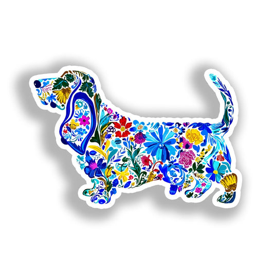 Basset Hound Dog Vinyl Decal Sticker for Car, Laptop, Tumbler and more # A018680-4" x 4"