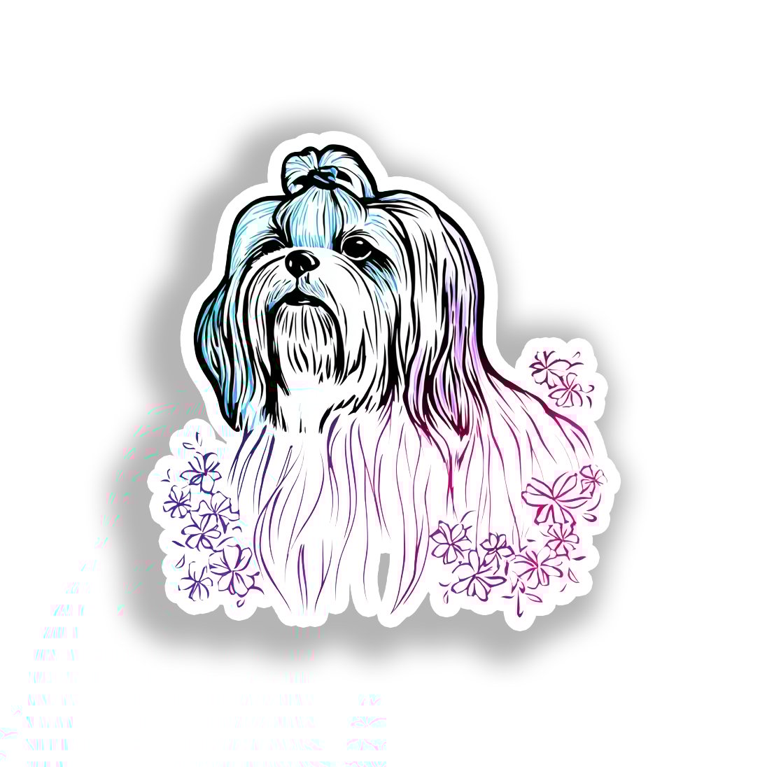 Shih Tzu Dog Vinyl Decal Sticker for Car, Laptop, Tumbler and more # A019207-4" x 4"