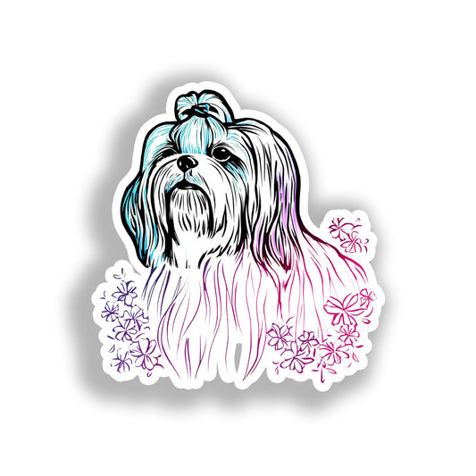 Shih Tzu Dog Vinyl Decal Sticker for Car, Laptop, Tumbler and more # A019207-4" x 4"