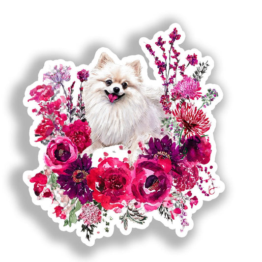 Pomeranian Dog Vinyl Decal Sticker for Car, Laptop, Tumbler and more # A017267-4" x 4"