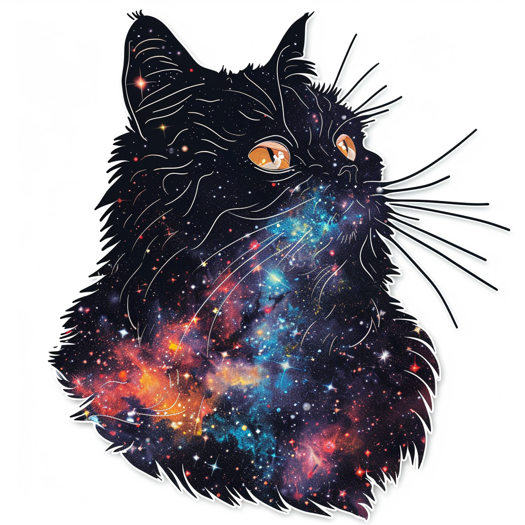 Sticker of a Persian Cat galaxy majestic Expressive surreal Vinyl Decal Sticker for Car, Laptop, Tumbler and more # F016314