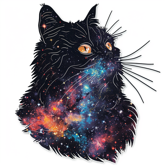 Sticker of a Persian Cat galaxy majestic Expressive surreal Vinyl Decal Sticker for Car, Laptop, Tumbler and more # F016314