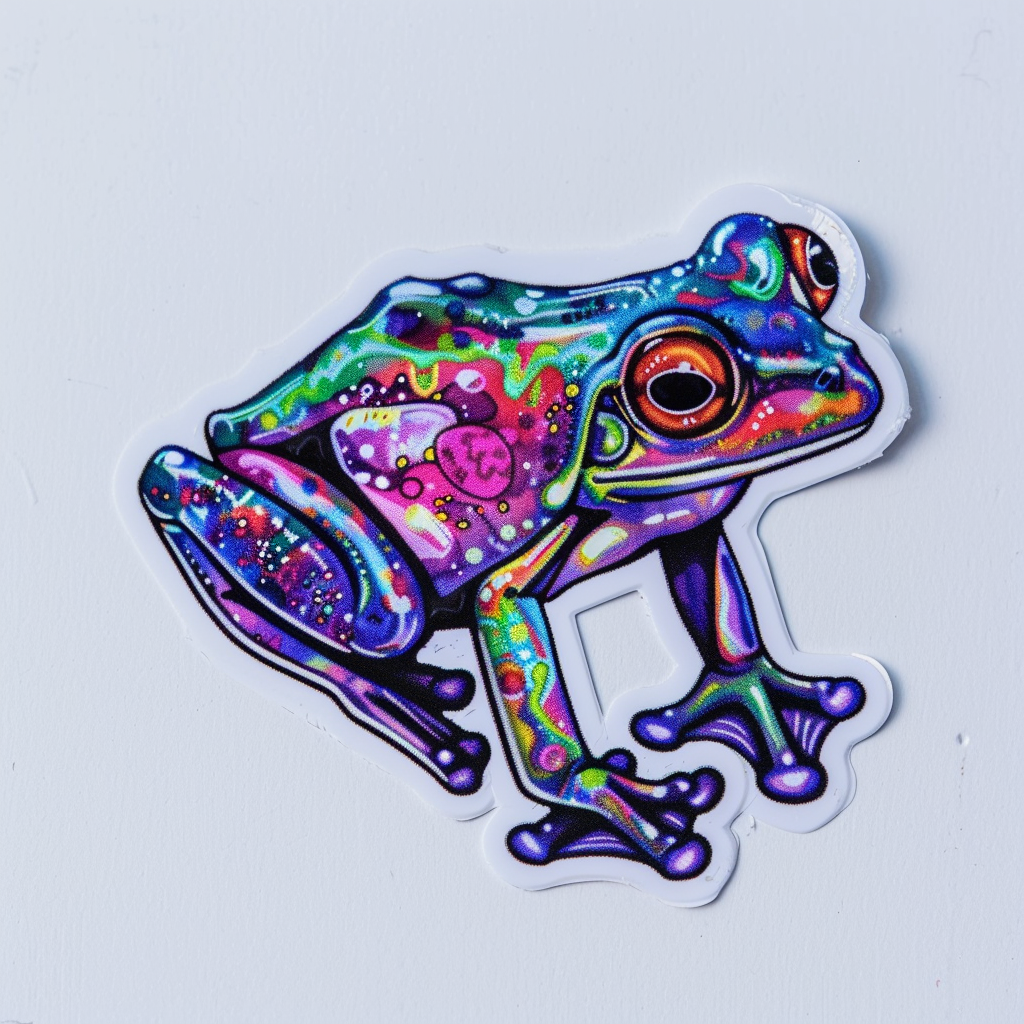 Sticker of a Frog majestic Expressive surreal Vinyl Decal Sticker for Car, Laptop, Tumbler and more # F016606