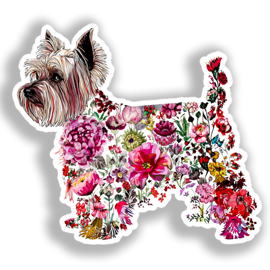 Yorkshire Terrier Dog Vinyl Decal Sticker for Car, Laptop, Tumbler and more # A017090-4" x 4"