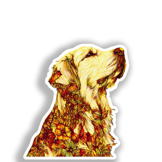 Golden Retriever Dog Vinyl Decal Sticker for Car, Laptop, Tumbler and more # A019562-4" x 4"