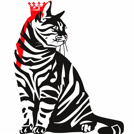 American Shorthair Cat crowned majestic Expressive surreal Vinyl Decal Sticker for Car, Laptop, Tumbler and more # F019819-4" x 4"