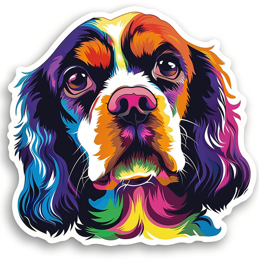 Cocker Spaniel Dog majestic Expressive surreal Vinyl Decal Sticker for Car, Laptop, Tumbler and more # F020291-4" x 4"
