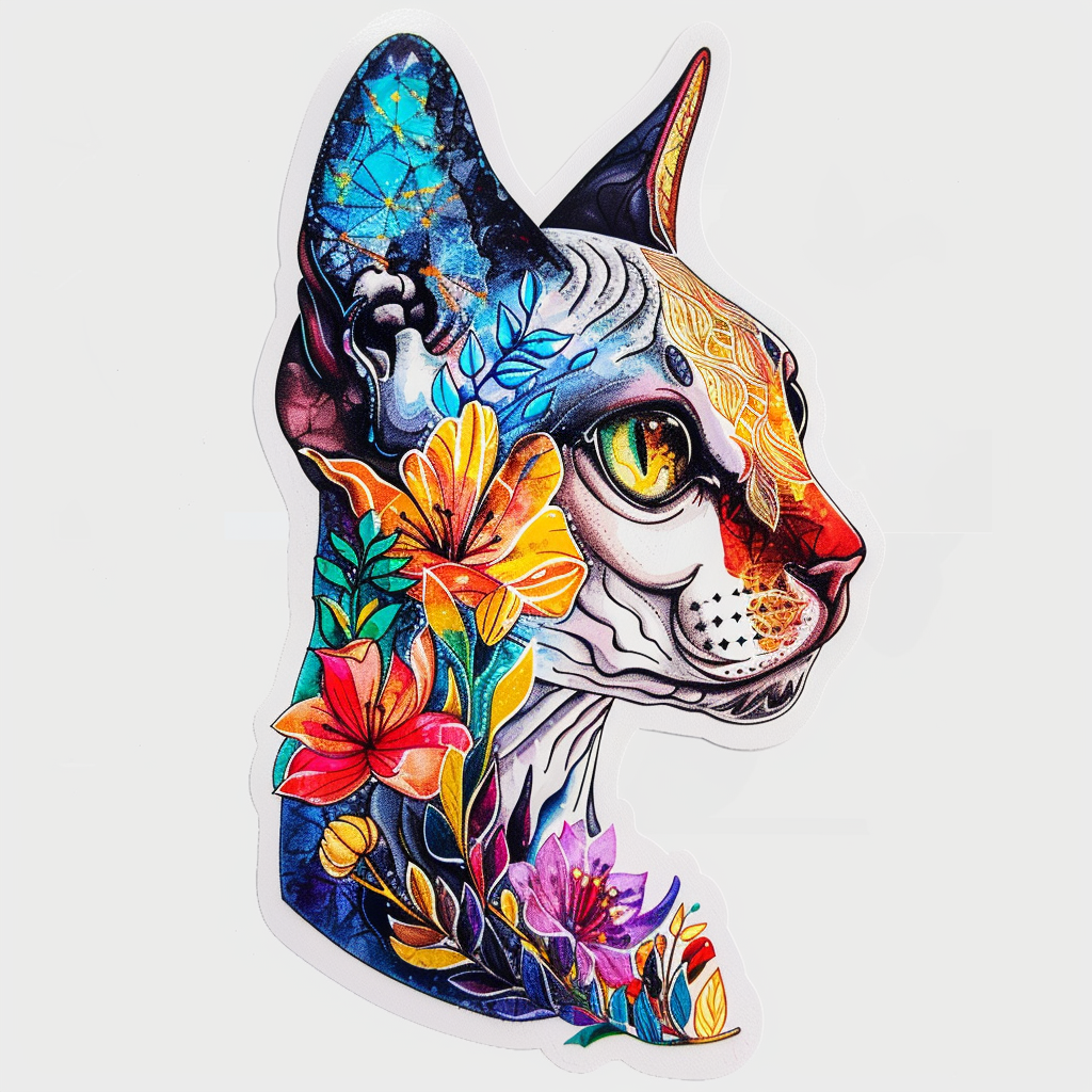 Sphynx Cat Vinyl Decal Sticker for Car, Laptop, Tumbler and more # F010069