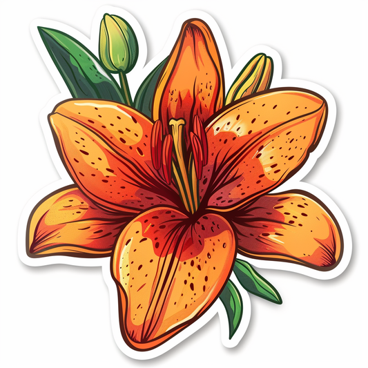 Lily flower majestic Expressive surreal Vinyl Decal Sticker for Car, Laptop, Tumbler and more # F023176