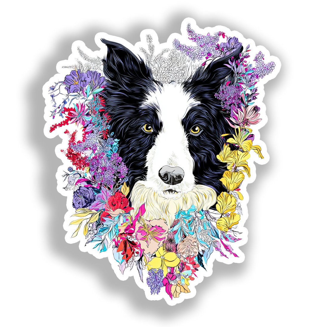 Border Callie Dog Vinyl Decal Sticker for Car, Laptop, Tumbler and more # A019024-4" x 4"