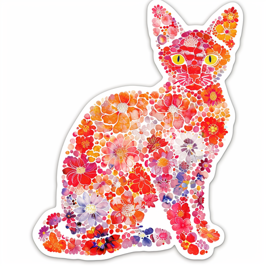 Adorable Cornish Rex Cat Expressive surreal Vinyl Decal Sticker for Car, Laptop, Tumbler and more # F021479-4" x 4"