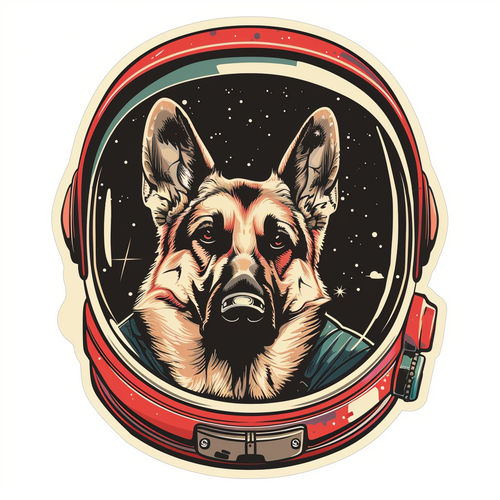 German Shepherd Dog astronaut Vinyl Decal Sticker for Car, Laptop, Tumbler and more # F011690