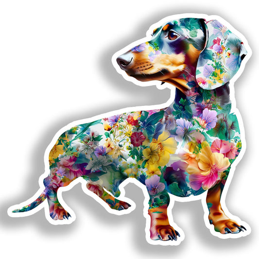 Dachshund Dog Vinyl Decal Sticker for Car, Laptop, Tumbler and more # A019745-4" x 4"