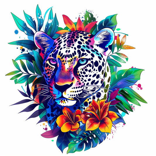 Leopard majestic Expressive surreal Vinyl Decal Sticker for Car, Laptop, Tumbler and more # F022482