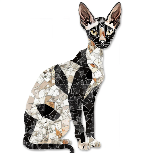 Adorable Cornish Rex Cat Expressive surreal Vinyl Decal Sticker for Car, Laptop, Tumbler and more # F021392-4" x 4"