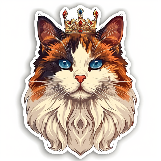 Ragdoll Cat crowned Vinyl Decal Sticker for Car, Laptop, Tumbler and more # F010187