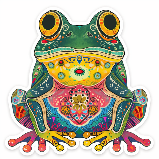 Sticker of a Frog majestic Expressive surreal Vinyl Decal Sticker for Car, Laptop, Tumbler and more # F016782