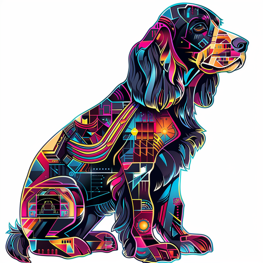 Cocker Spaniel Dog cyber punk Expressive surreal Vinyl Decal Sticker for Car, Laptop, Tumbler and more # F020309-4" x 4"
