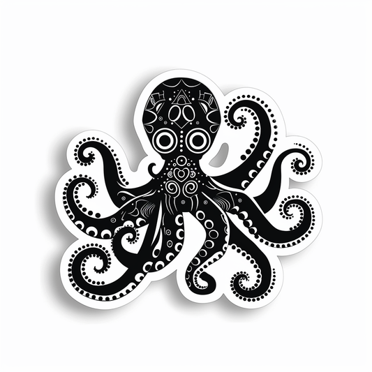 Sticker of a Octopus heartcore majestic Expressive surreal Vinyl Decal Sticker for Car, Laptop, Tumbler and more # F015479