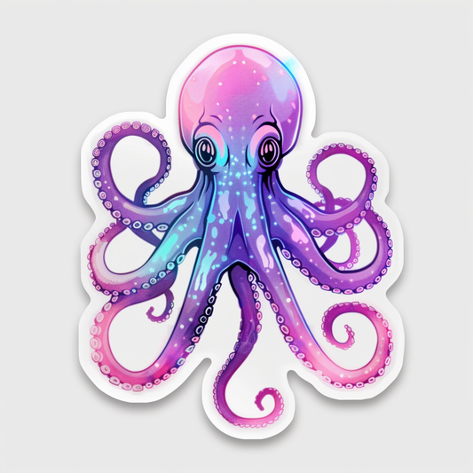 Sticker of a Octopus cyber punk majestic Expressive surreal Vinyl Decal Sticker for Car, Laptop, Tumbler and more # F015624