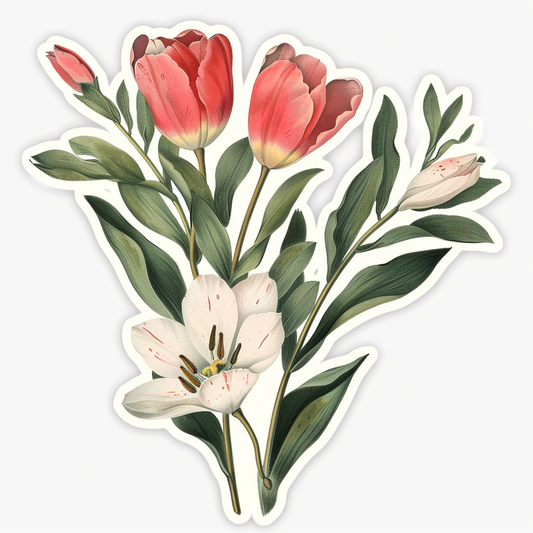 Sticker of a Tulip flower Vinyl Decal Sticker for Car, Laptop, Tumbler and more # F023391